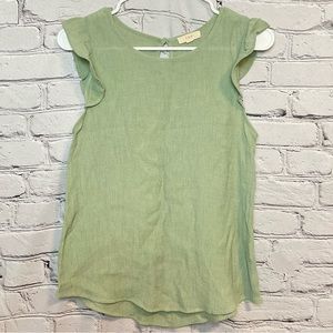E&M Green Sleeveless Blouse